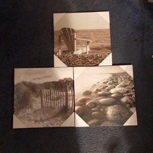 3 Black and white canvas print pics